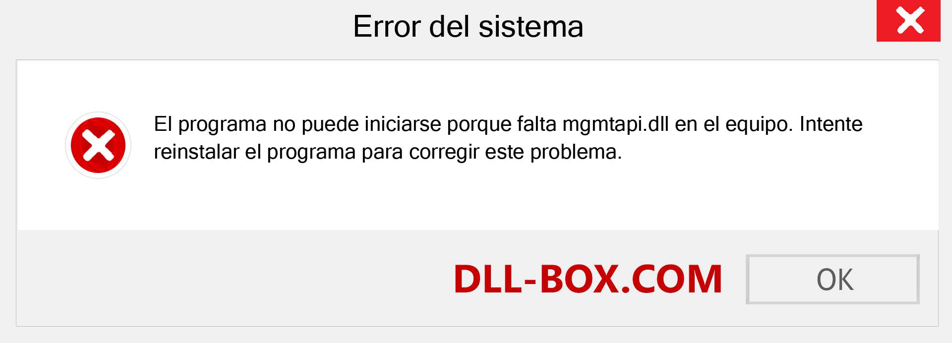 ¿Falta el archivo mgmtapi.dll ?. Descargar para Windows 7, 8, 10 - Corregir mgmtapi dll Missing Error en Windows, fotos, imágenes